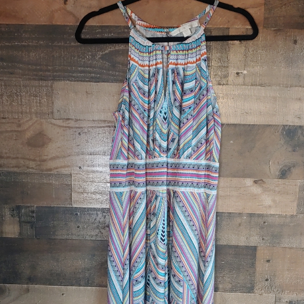 Colorful Patterned Halter Dress Boston Proper sizee12. Boho